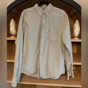 Nautica Men's Olive Checkered Button Down Shirt Size XL